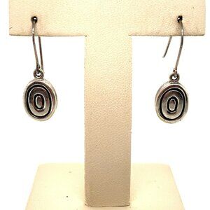 Estate Sterling Silver Swirl NF‎ Hallmark Pierced Hook Dangle Earrings! 169